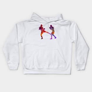 Boxing-muay thai in watercolor Kids Hoodie